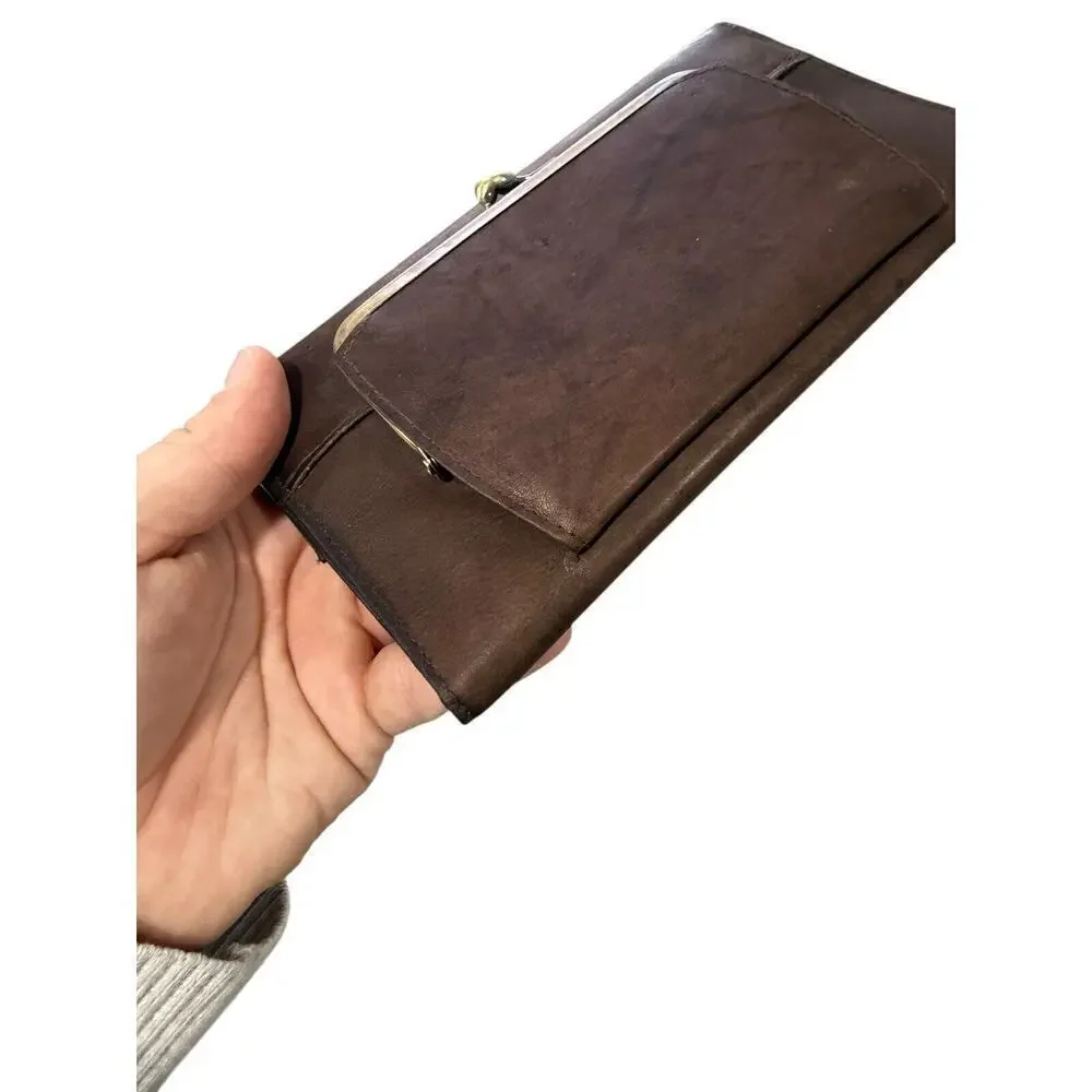 Buxton Dark Brown Large Leather Trifold Wallet Women’s‎